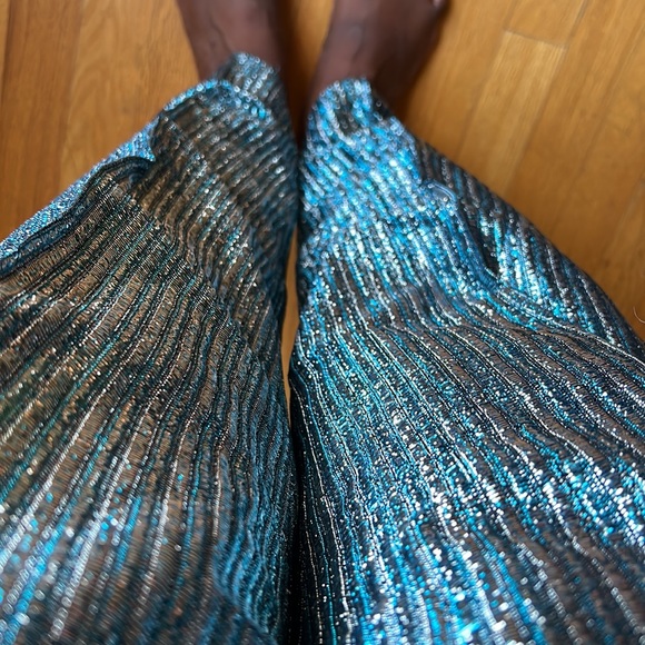 Disco 70s sparkle striped lightweight pants size small - Picture 13 of 17